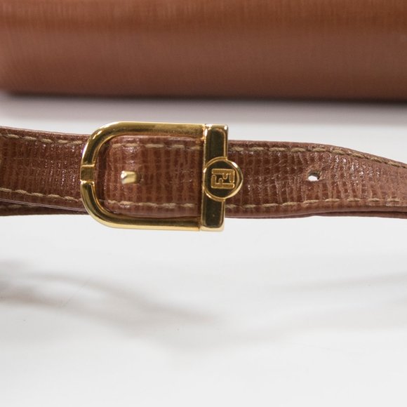 Fendi 1980s Vintage Caramel Leather Flap Crossbody - Picture 10 of 10
